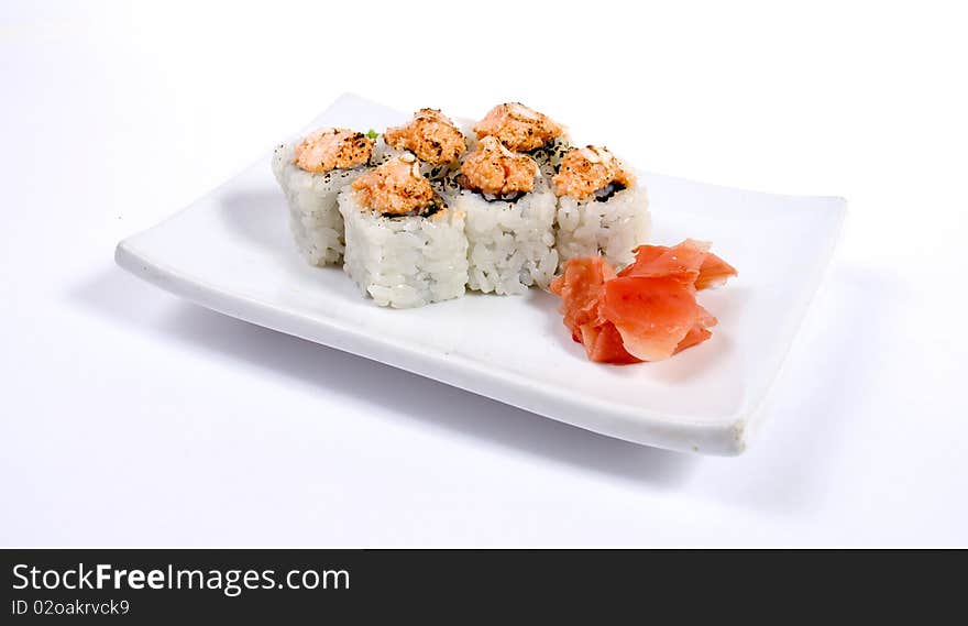 Photo of  rolled and sushi