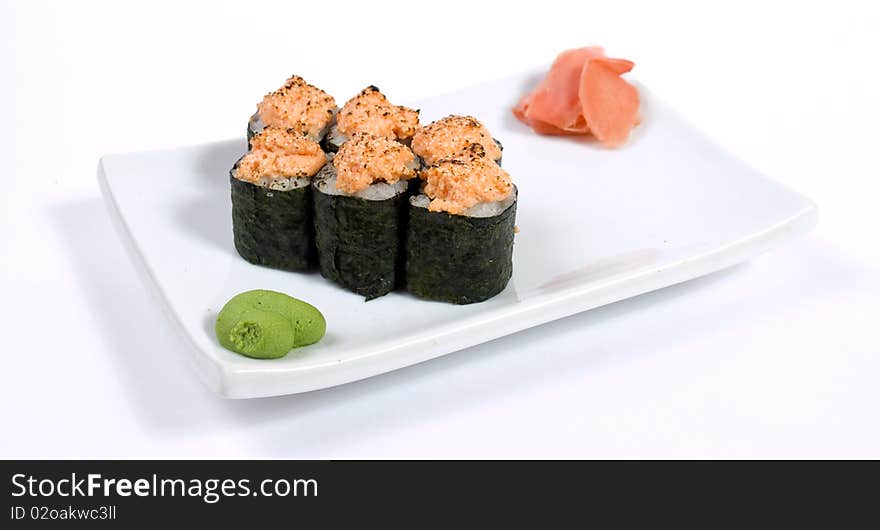 Photo of rolled and sushi