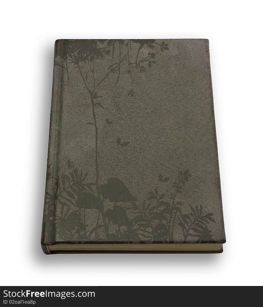 Closed grey velveteen notebook