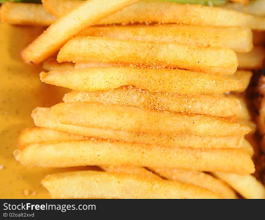 American toamato fry and fastfood