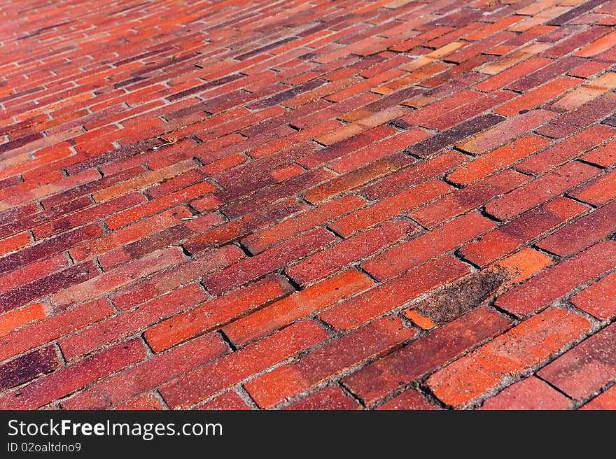 Old red bricks texture with perspective view. Old red bricks texture with perspective view