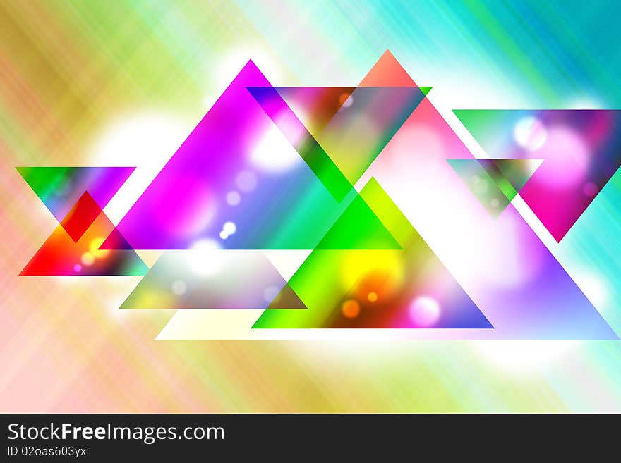 Abstract geometric triangle on motion background