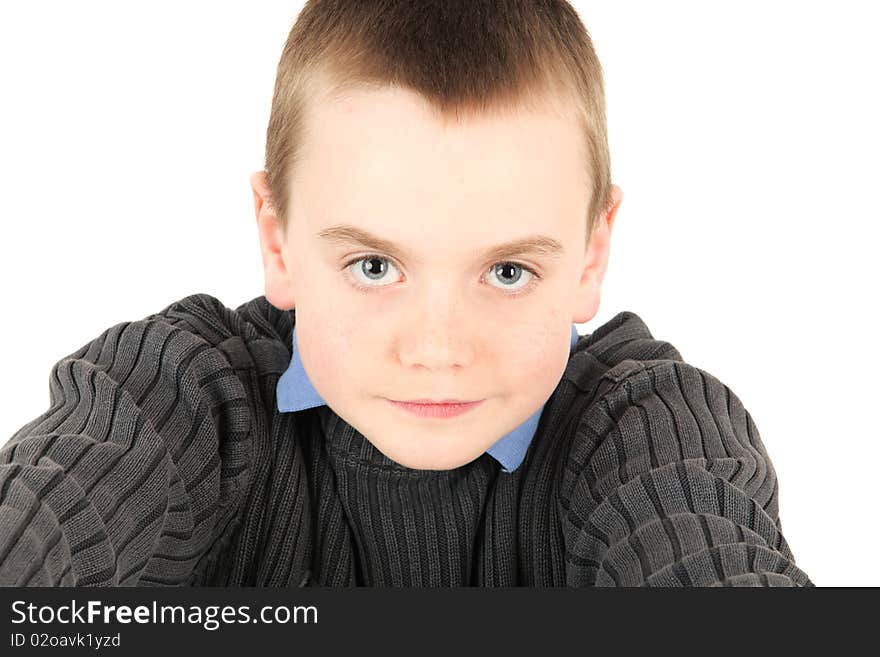 Portrait of young boy, studio shot