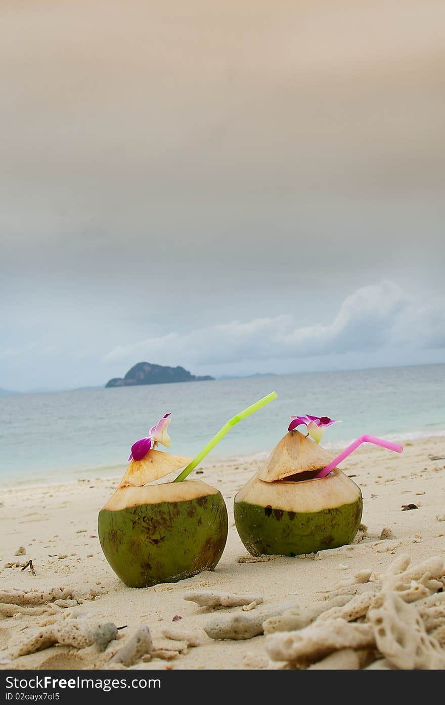 Pina colada on thailand beach phi phi