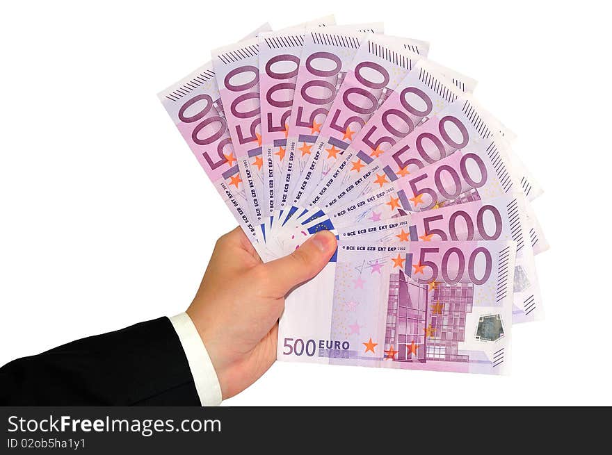 Hand With Euro Banknotes