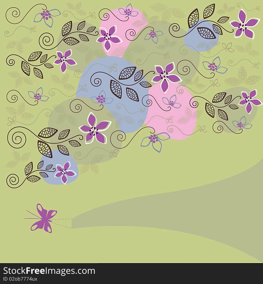 Cute floral pastel background vector illustration. Can be used as a greeting card. Cute floral pastel background vector illustration. Can be used as a greeting card.