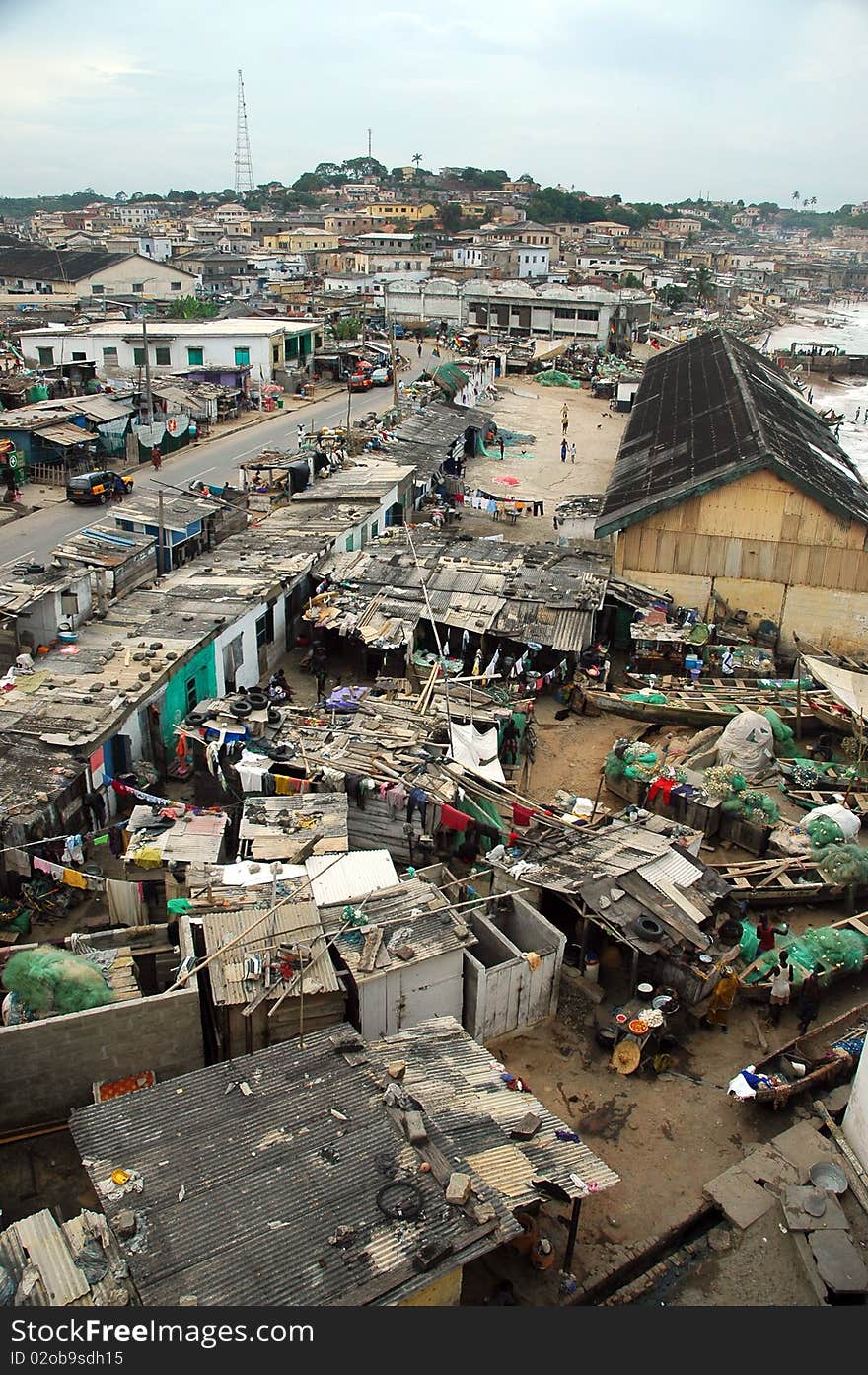 Vertical of houses in Cape Coast township