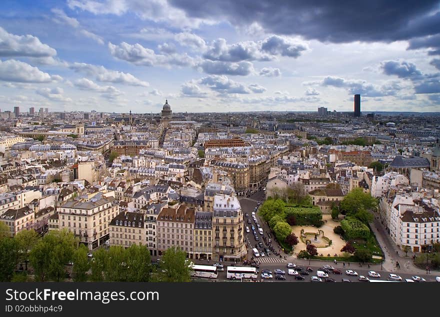 Panorama of Paris in the day time from the height. Panorama of Paris in the day time from the height