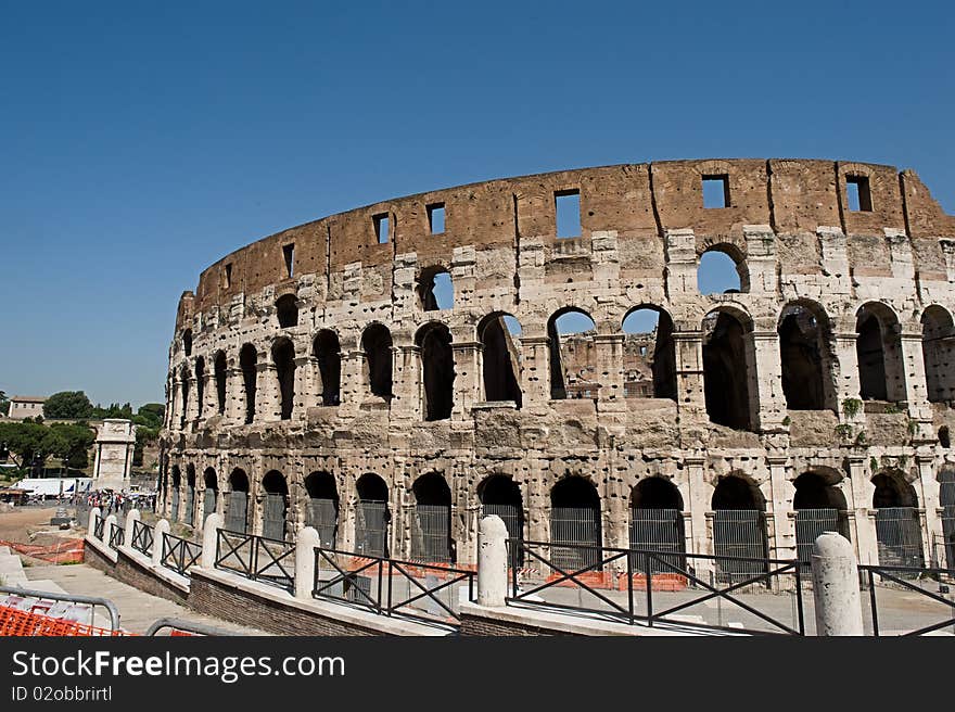 Street view of the Colloseum in Rome, Italy. Street view of the Colloseum in Rome, Italy