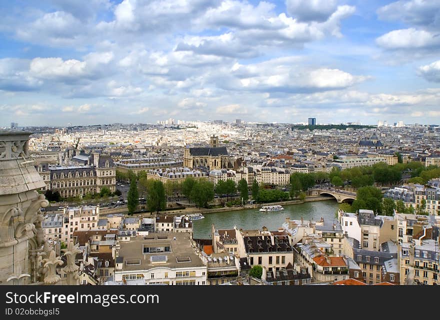 Panorama of Paris in the day time from the height. Panorama of Paris in the day time from the height