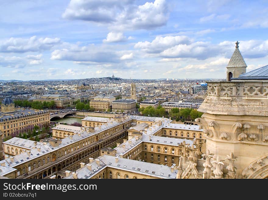 Panorama of Paris in the day time from the height. Panorama of Paris in the day time from the height