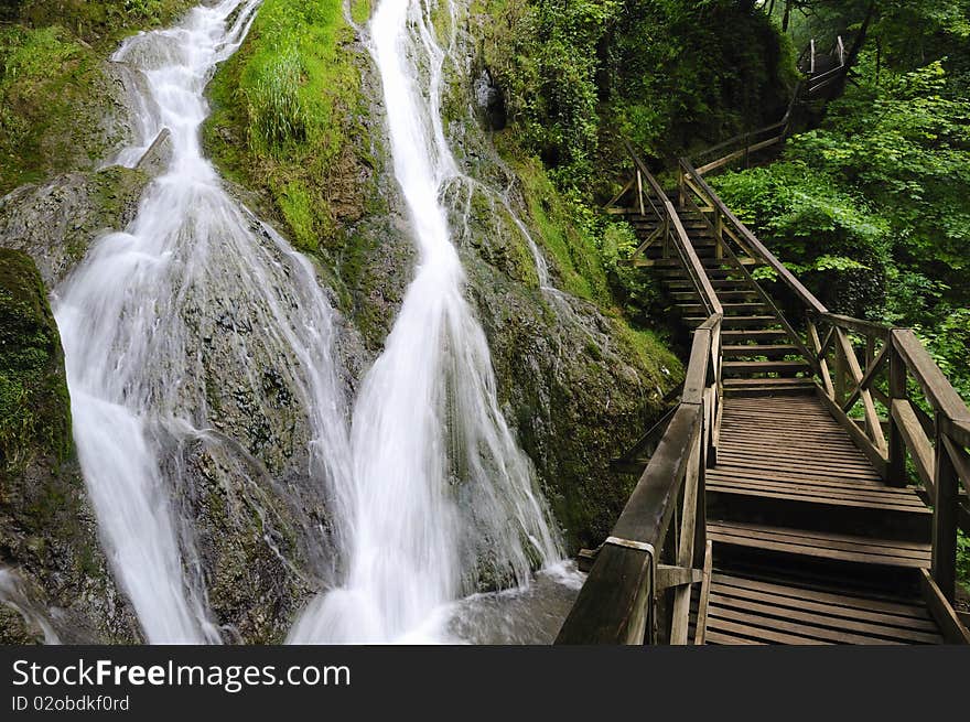 Waterfall in the nature park