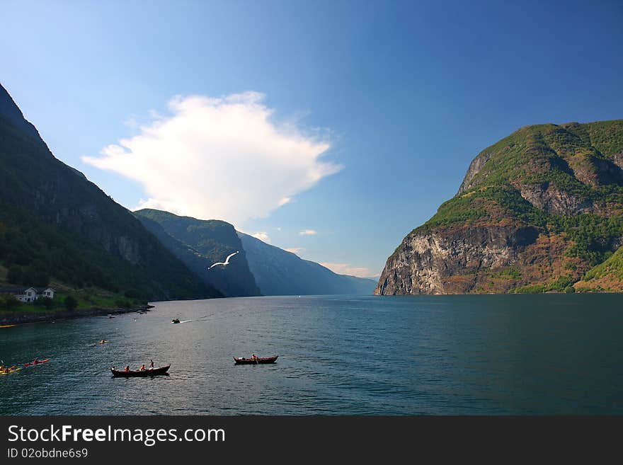 Fantastic nature and pictorial landscapes in Norway Sognefiord