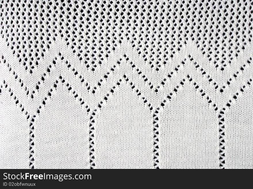 Nice white closeup knitting texture with many little black wholes