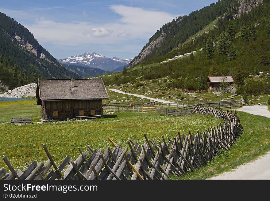 The valley of the Krimmler Ache nearby the Krimmler waterfalls