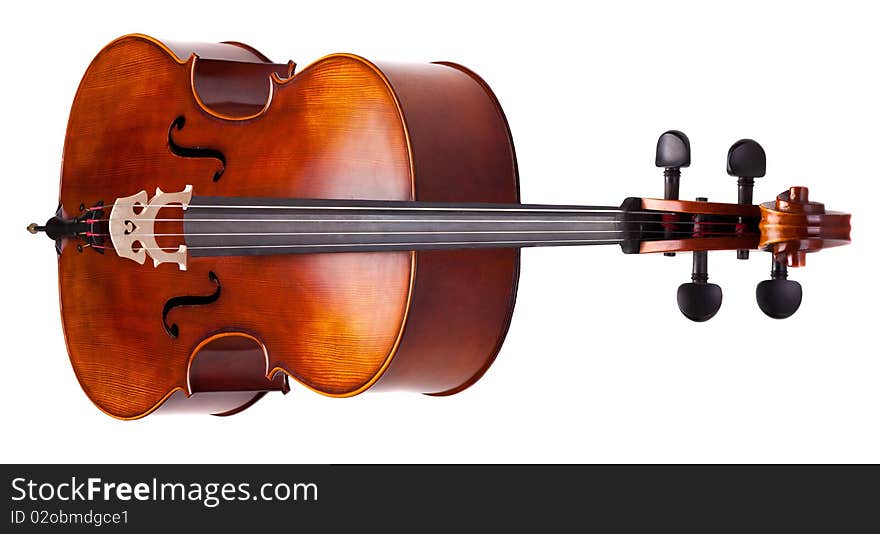 Beautiful wooden cello isolated on white background. Beautiful wooden cello isolated on white background