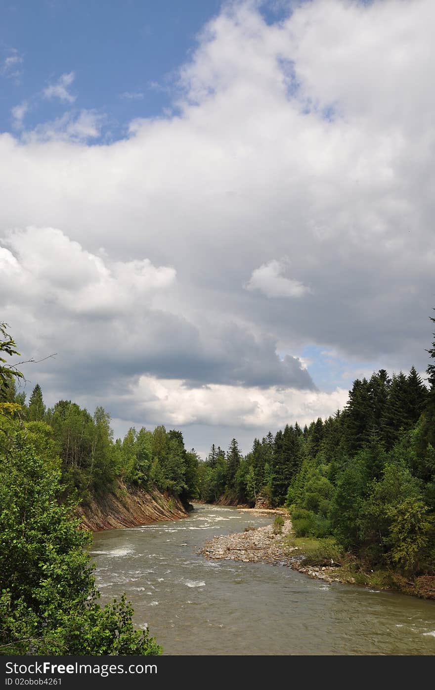 Mountain small river.