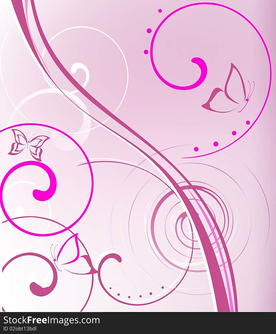 The beautiful, bright, pink-white vector image. The beautiful, bright, pink-white vector image