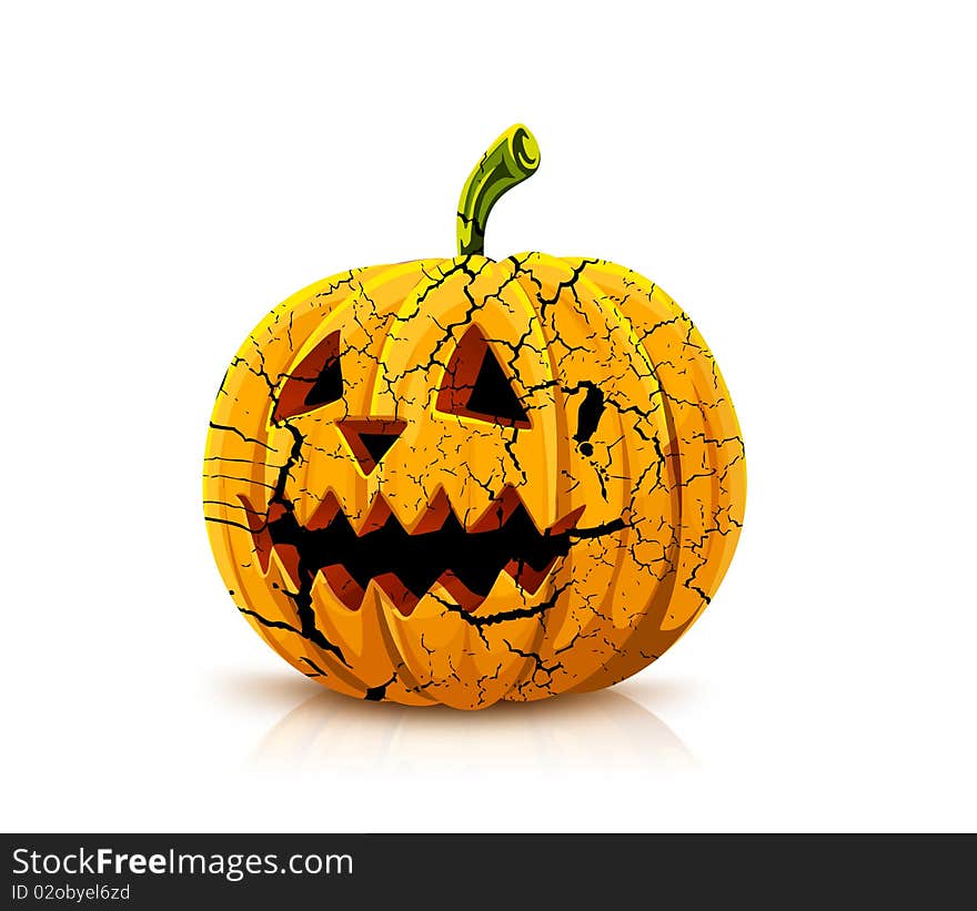 Isolated Halloween pumpkin with clip path