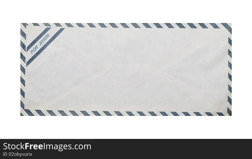 Vintage airmail envelope, clipping path.