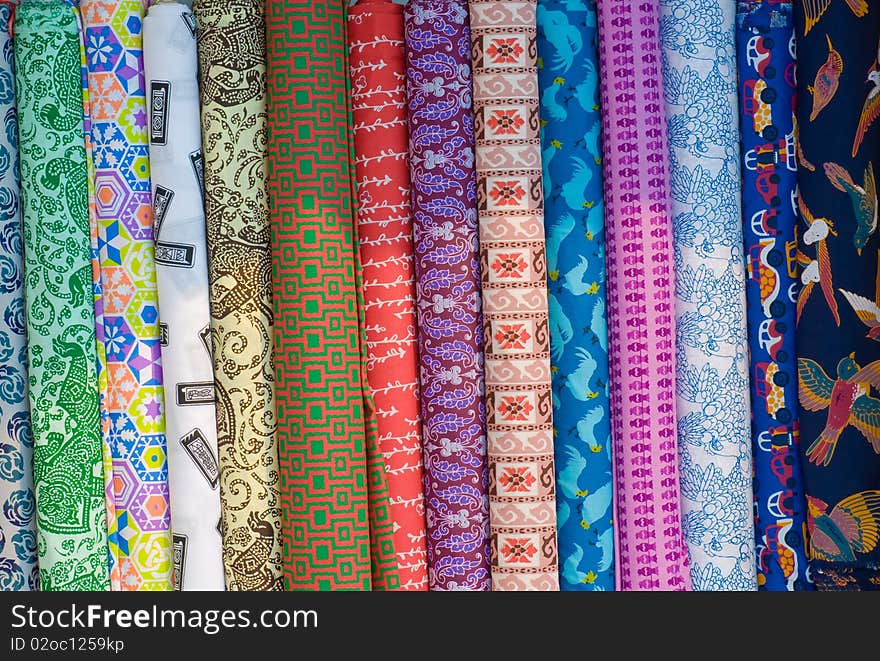 This picture is a group of Thai cloth prints. This picture is a group of Thai cloth prints