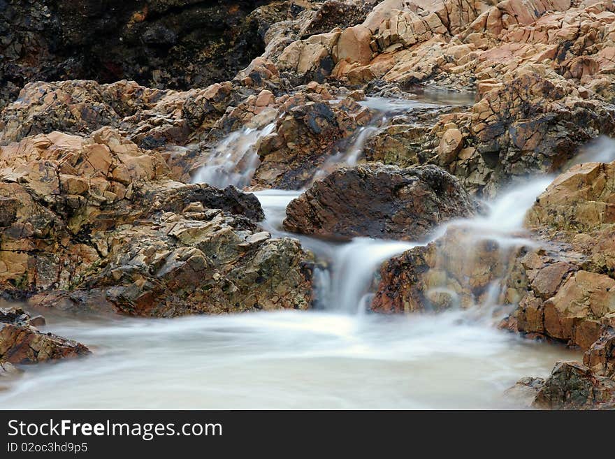 Small Waterfall at Beach