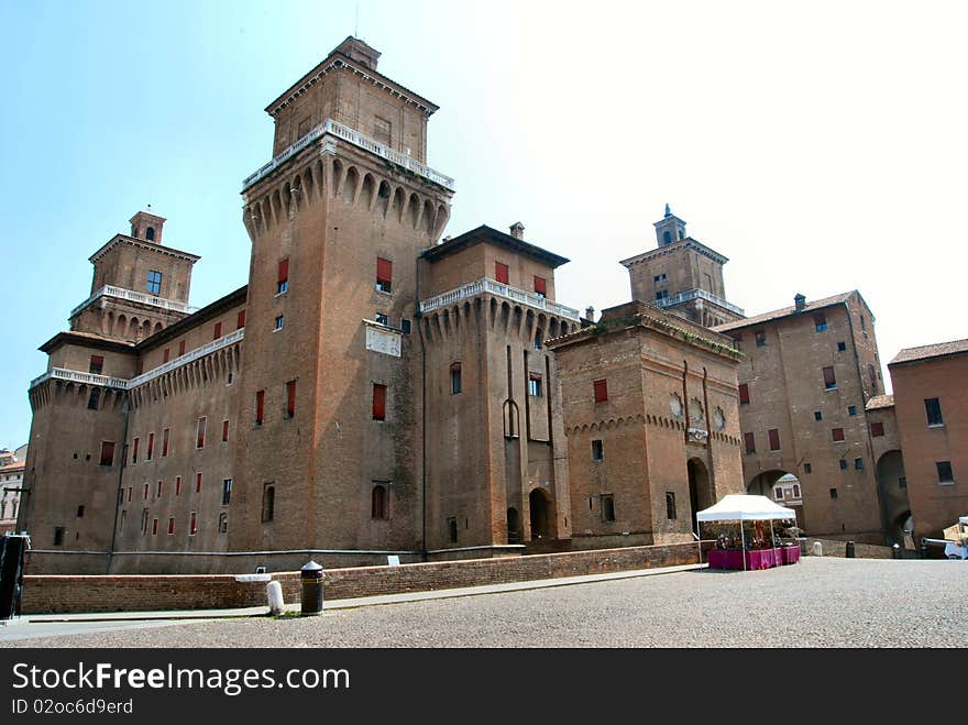 This is the estense castle in ferrara, Italy.