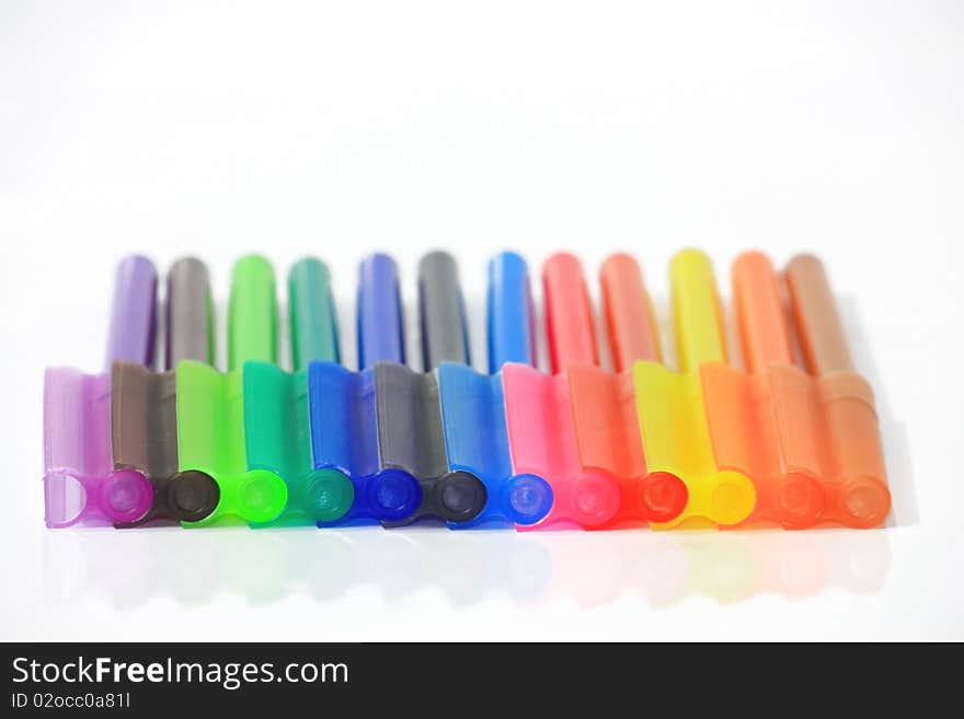 Color pen isolated on white background.