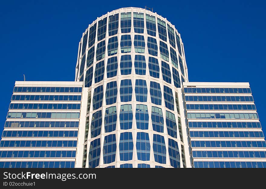 Business a building with set of windows during a decline