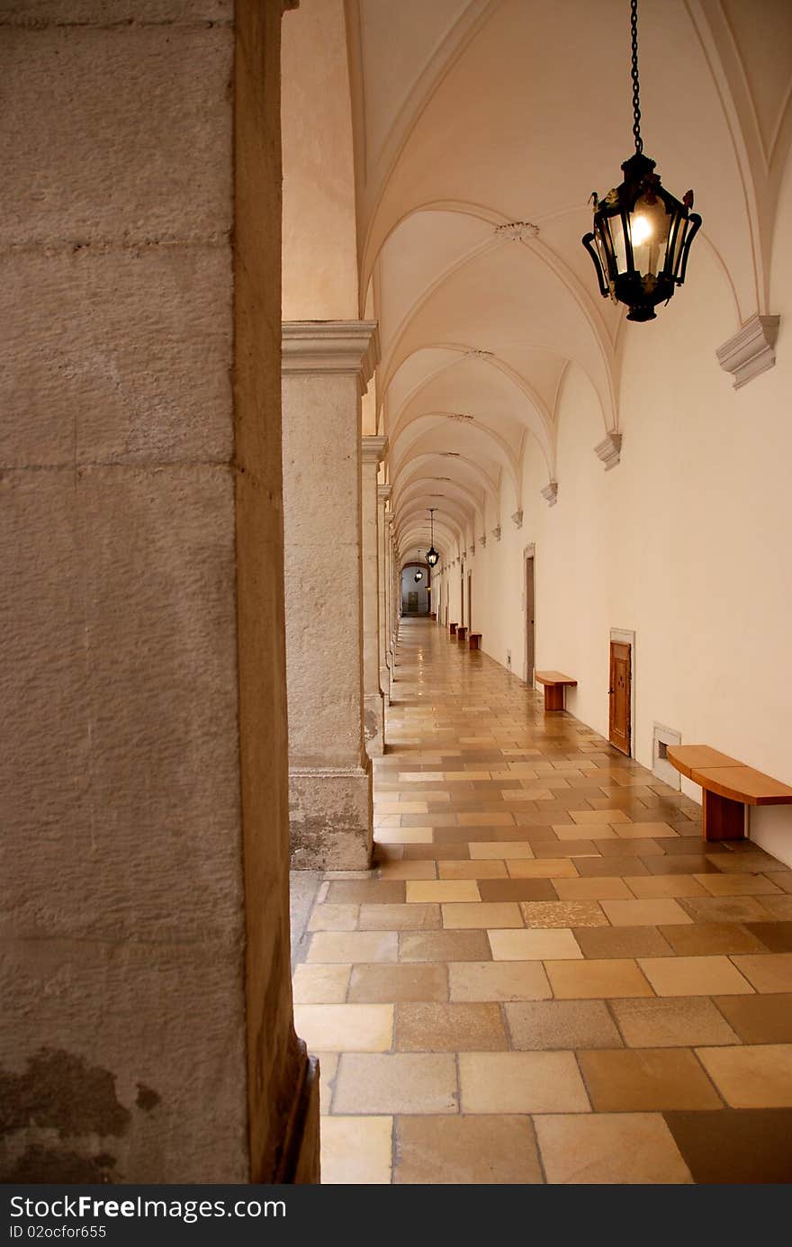 Vaulted Hallway