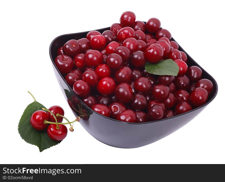 Ripe cherry isolated on a white background