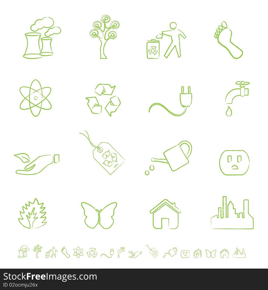 Clean green energy and environment icons. Clean green energy and environment icons