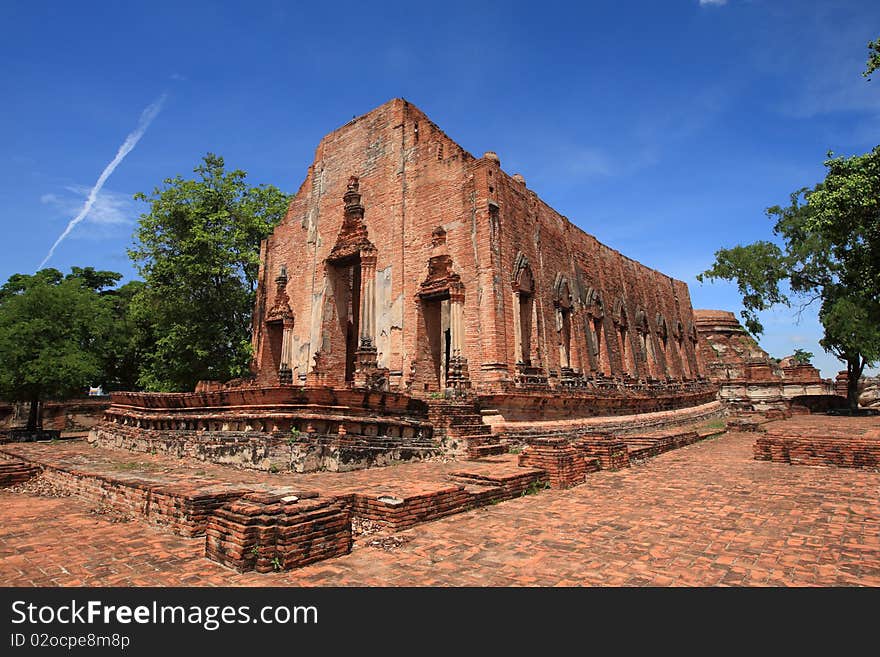 Ruined Old Temple Ayutthaya, Thailand