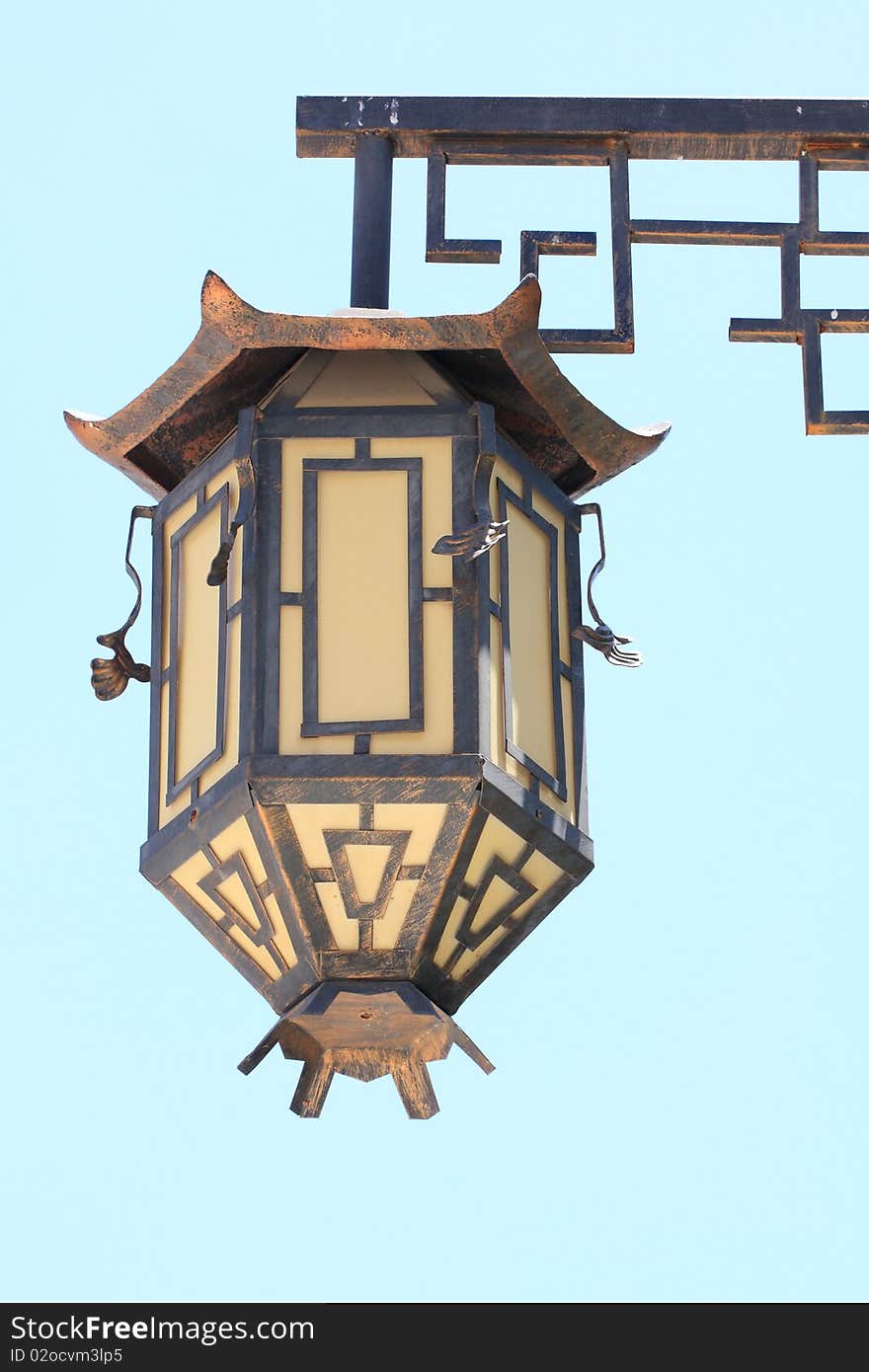 An old lamppost  in chinese style.Thailand.