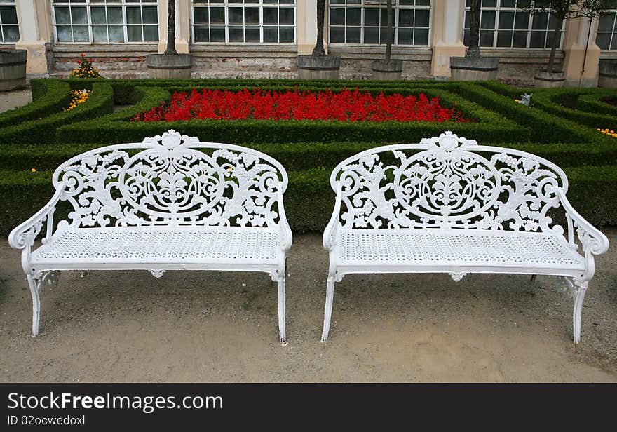 Flower Garden Of Castle In Kromeriz