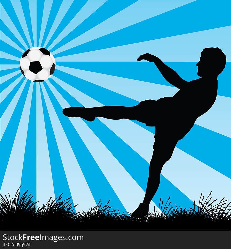 Silhouette of a soccer player