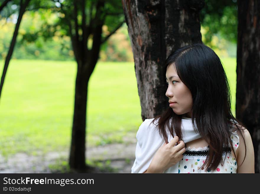 Cute Woman In The Park