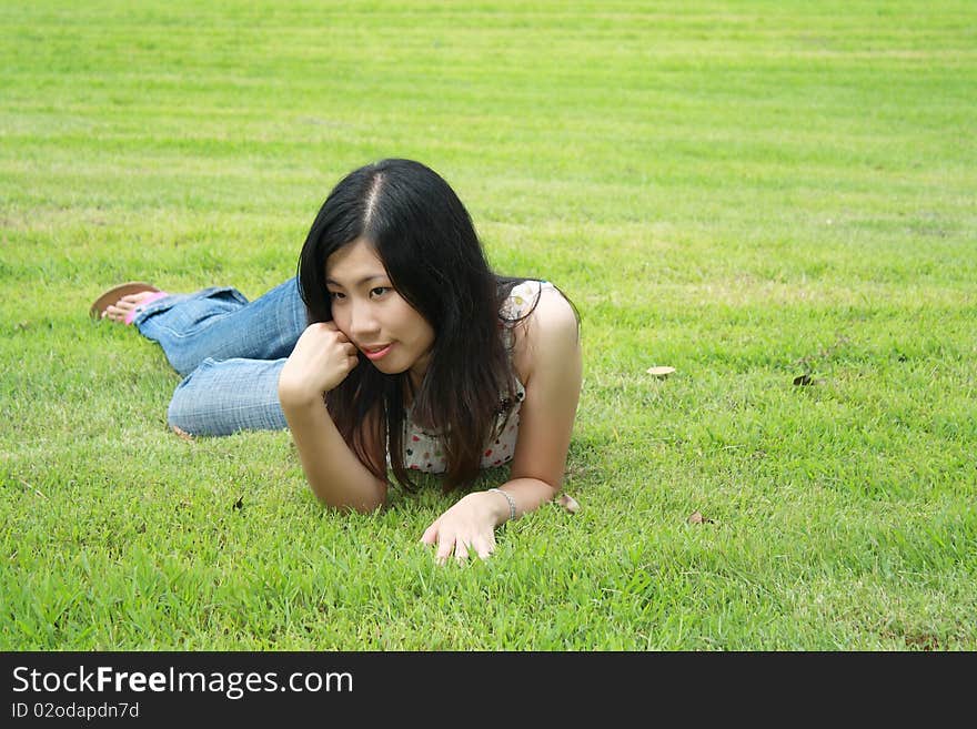 Cute Woman In The Park