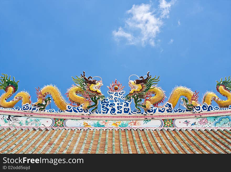 Dargon on the roof in chinese temple