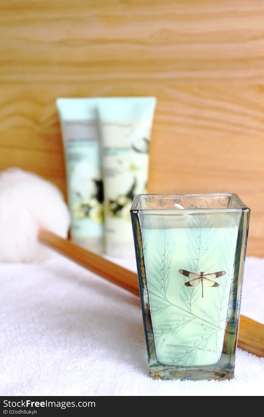 Relaxing Spa Amenities with Candle