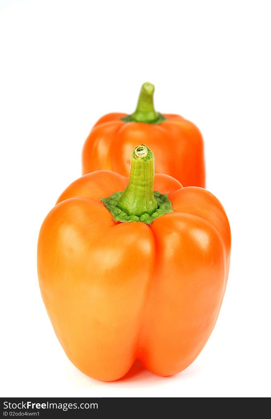 Isolated yellow pepper on white background. Isolated yellow pepper on white background