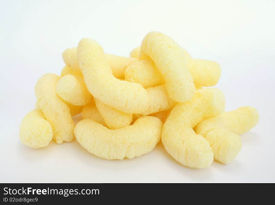 Corn Snacks On White Background