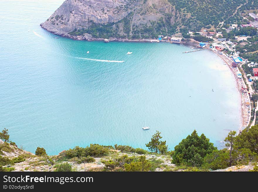 Beautiful View On Bay With Beach In Crimea