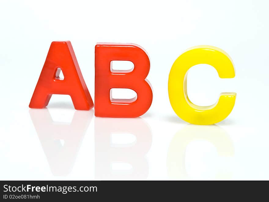 Letters ABC on white background