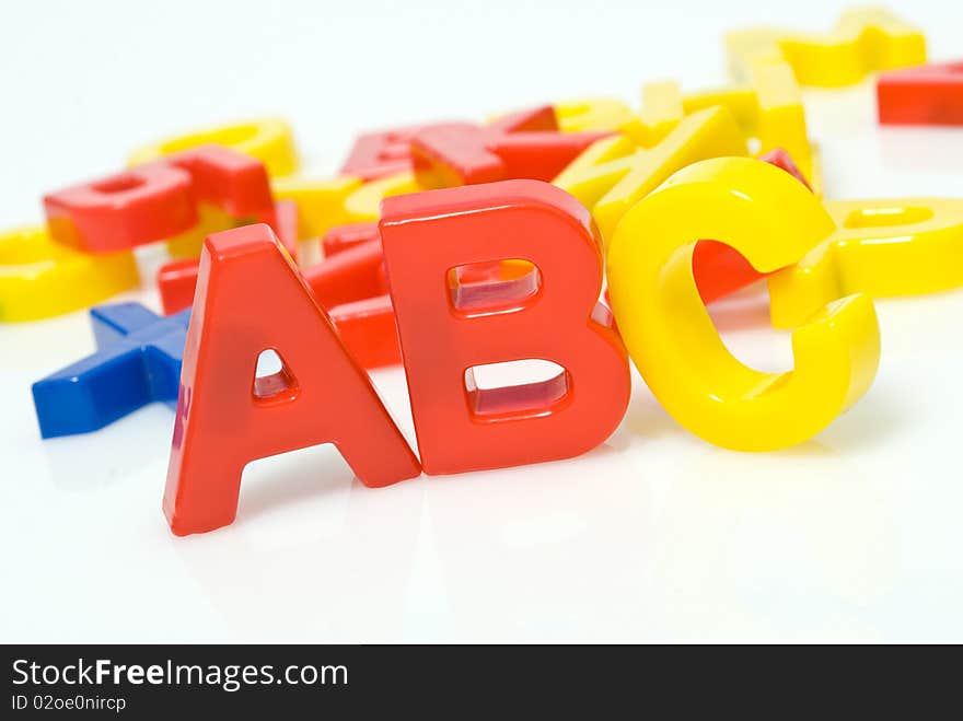 Abc on the white background