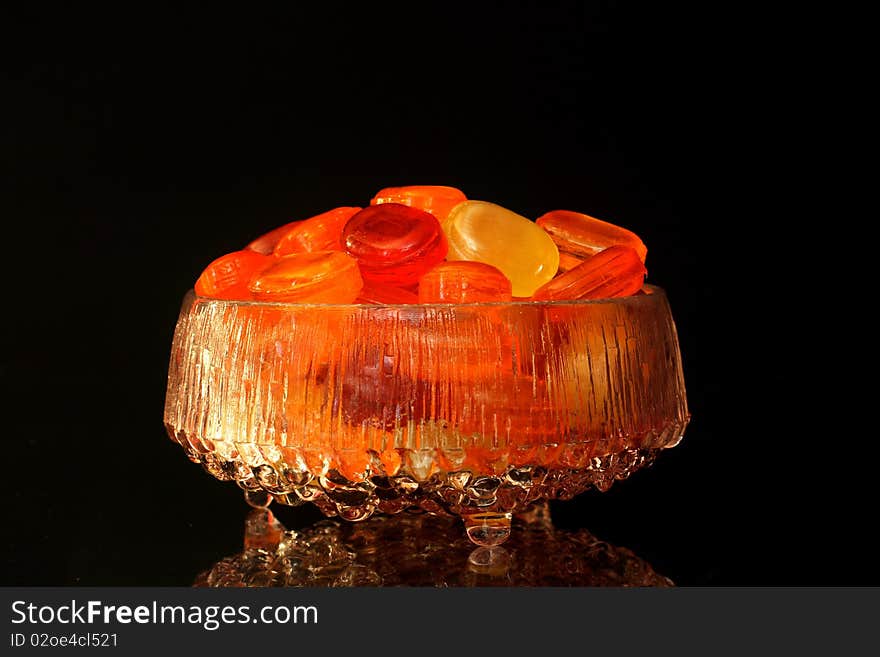 Sweets in a glass bowl