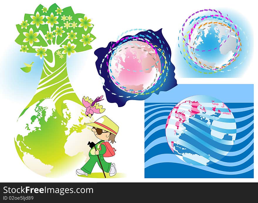 Four symbolic images of Earth