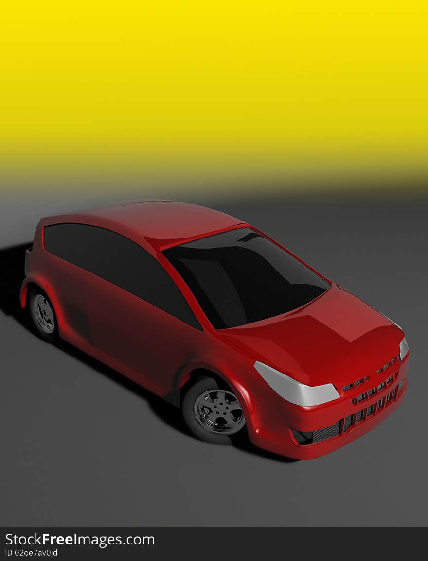 Amazing rally car on created in 3ds max.