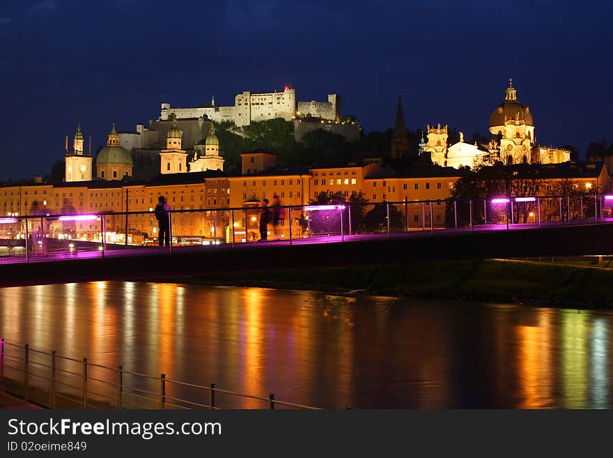 Strasbourgs historic town by night. Strasbourgs historic town by night