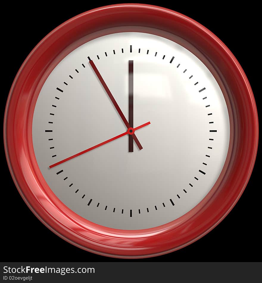 Clock showing the time: It\'s five minutes to twelve. Clock showing the time: It\'s five minutes to twelve